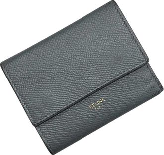 Celine Gray Leather Wallet (Tri-Fold) (Pre-Owned)