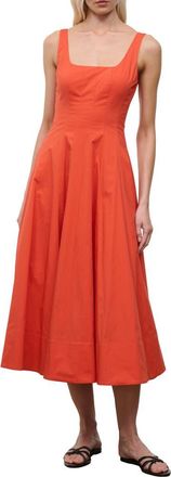 Staud Wells Floral Stitch A-Line Midi Dress in Koi at Nordstrom, Size 10