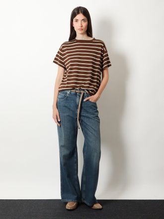 Brunello Cucinelli Womens T-Shirt Virgin Wool-Cashmere Brown T-Shirts & Jerseys