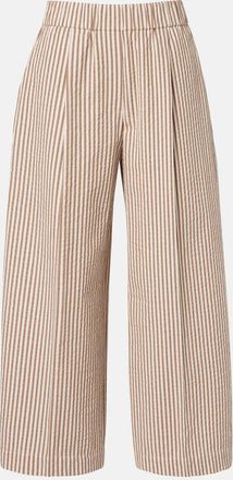 Brunello Cucinelli Striped cotton-blend wide-leg pants