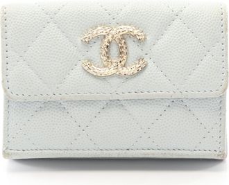 Chanel Blue Leather Wallet (Tri-Fold) (Pre-Owned)