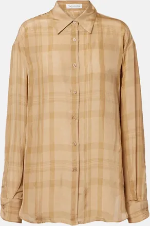 Frankie Shop Peri checked twill shirt