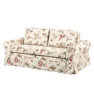 Mørteens home24 mooved Schlafsofa Latina VI Creme/Rot Webstoff 165x90x90 cm mit Schlaffunktion und Bettkasten