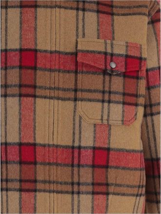 Woolrich Womens Wool-Blend Check Pattern Shirt Multicolour