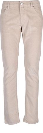 Jacob Cohen Nick Slim Trousers with Subtle Vertical Ribbing