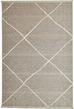 THEKO Alfombra fina tejida a máquina en lana y viscosa rojo 240x340 cm