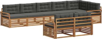 vidaXL Conjunto De Sof&aacute;s De Exterior 8 Uds. Natural Y Antracita Vidaxl