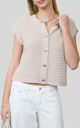 Blu Pepper Cap Sleeve Button Front Cardigan in Light Taupe at Nordstrom Rack, Size Medium