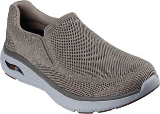 Skechers Mens Arch Fit Crosser Locke Sneaker, Taupe Mesh, 10 UK