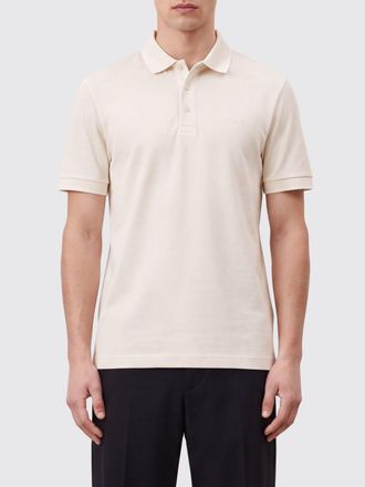 HUGO BOSS Polo in cotone a maniche corte con colletto a costine