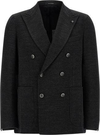 Tagliatore Dark Grey Textured Blazer