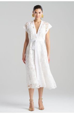 Natori Nishi Lace Tie Front Dress in White at Nordstrom, Size X-Large