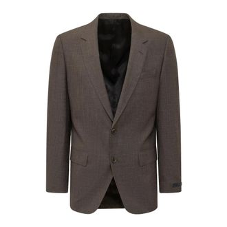 HUGO BOSS Blazers, male, Brown, Size: XL Single-breasted Blazer