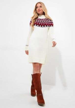 Joe Browns Fairisle Sweater Dress in Ivory Fairisle at Nordstrom, Size Medium