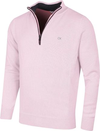 Calvin Klein Mens 1/2 Zip CK Golf Sweater - Pink - XXXXL