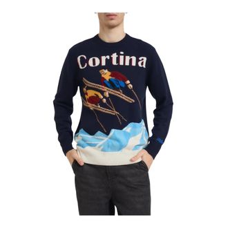 MC2 Saint Barth Truien & Vesten, Heren, Blauw, XL, Wol, Rondgebreide trui