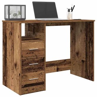 Berkfield Home Desk Old Wood 102x76x50 cm Engineered Wood in Brown | Size: 102 x 76 x 50 cm