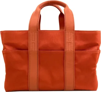 Herm&egrave;s Orange Cotton Polyester Tote Bag (Pre-Owned)