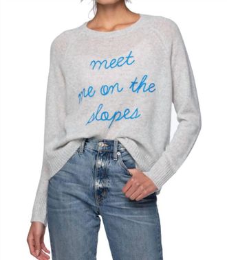 Golden Sun Meet Me On The Slopes Cashmere Sweater In Grey