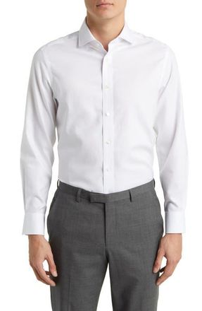CHARLES TYRWHITT Non-Iron Twill Cutaway Slim Fit Shirt Single Cuff in White at Nordstrom, Size 16.5