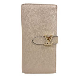 Louis Vuitton Beige Leather Long Wallet (Bi-Fold) (Pre-Owned)