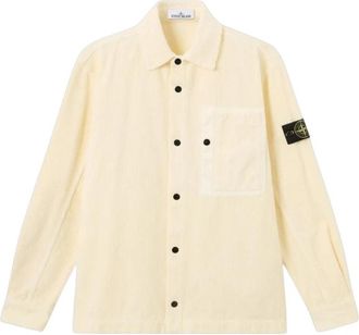 Stone Island Cotton Corduroy 800 Overshirt - Heren - Casual Overhemden - Beige - M - Katoen - Overhemden