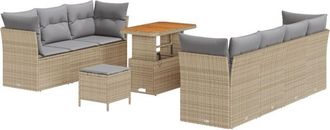 vidaXL Vidaxl - Garden Sofa Set 10 pcs Beige and light grey 90 x 55 x 71 cm