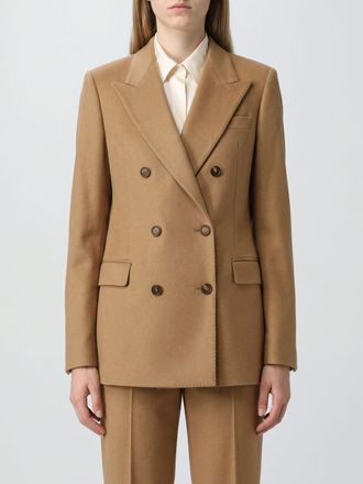 Tagliatore Slim Fit Double-Breasted Blazer in Pure Beige Cashmere with Peak Lapels