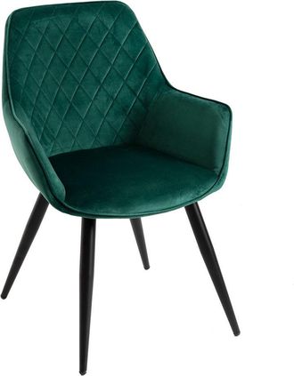 Regalos Miguel Silla en color verde de estilo boho en terciopelo