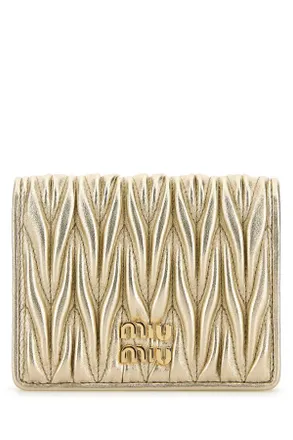 Miu Miu Gold Leather Wallet