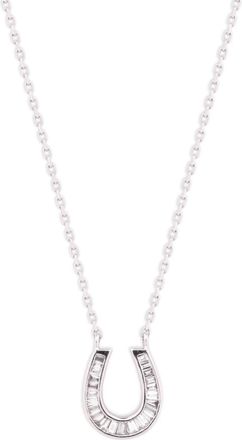 Kamushki 18kt white gold Horseshoe diamond necklace - women - Diamond/18kt White Gold - One Size - Silver