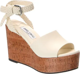 Jimmy Choo London Jori 100 Leather Wedge Sandal