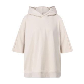 Dondup Hoodies & sweatvesten, Dames, Beige, S, Batwing Hoodie met Zijsplitten