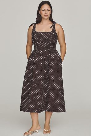 Maeve 100% Cotton Smocked Midi Dress