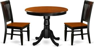 East West Furniture Dining Room Set Black & Cherry, ANWE3-BCH-W