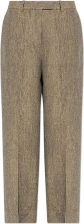 Officine G&eacute;n&eacute;rale Azora Linnen Broek - Dames - Wijde Broeken - Beige - L - Linnen - Broeken