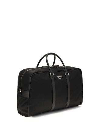 Prada Mens Travel Bag Re-Nylon And Saffiano Nero Recycled Polyamide Suitcases