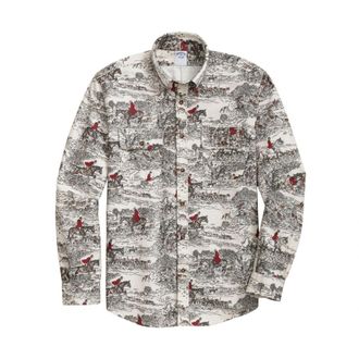 Brooks Brothers Regular Fit Flanellen overhemd met print en button-down kraag - Heren - Casual Overhemden - Veelkleurig - S - Katoen - Overhemden