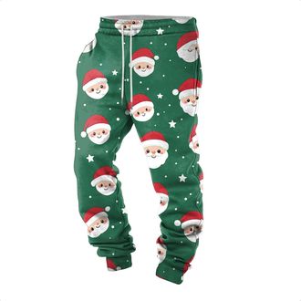 Generic Christmas Trousers Men Fleece Jogging Bottoms Casual Thermals Tracksuit Bottoms Sweatpant Christmas Winter Warm Trousers Mens Stretch Regular Fit Trai