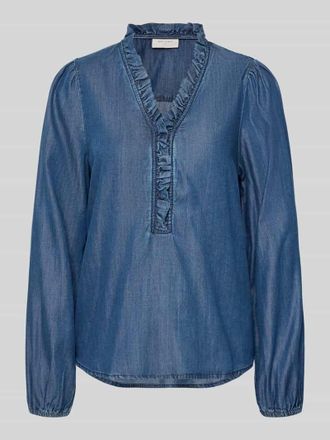 Freequent Regular Fit Bluse in Denim-Optik Modell Wilke in Blau, Gr&ouml;&szlig;e XXL