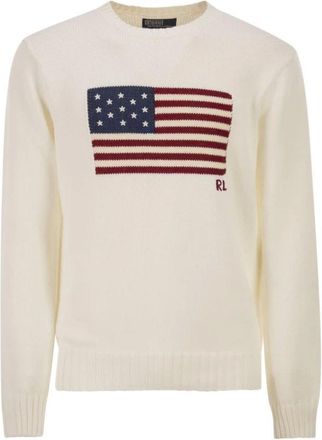 Polo Ralph Lauren Iconische Vlag Trui - Heren - Truien - Wit - Maat: XL Katoen