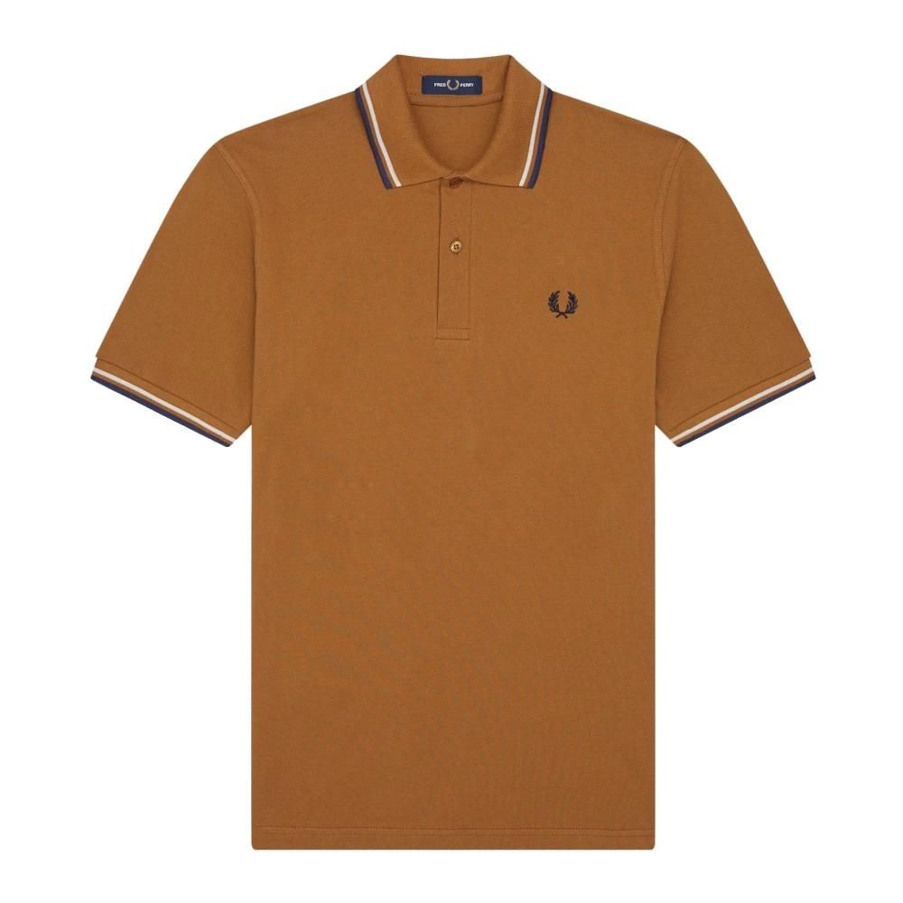 【大人カジュアル】FRED PERRY Gold Logo Brown Polo Shirt M3600 - Oatmeal / Champion's Gold / Shaded Stone | The Fred