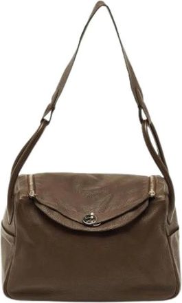 Herm&egrave;s Pre-owned Lindy 34 - Dames - Pre-owned - Bruin - Maat: ONE Size Leer