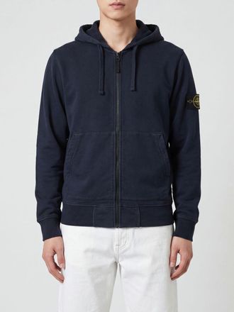 Stone Island Felpa con cappuccio e badge in cotone bio