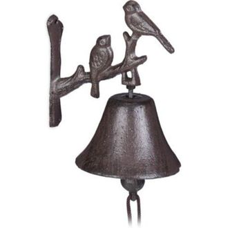 OEM Timbre De Hierro Fundido Con Motivo De P&aacute;jaro, Timbre Antiguo De Pared, Resistente Al Calor, Decoraci&oacute;n De Jard&iacute;n, Cuerda De Timbre Marr&oacute;n, Marr&oacute;n