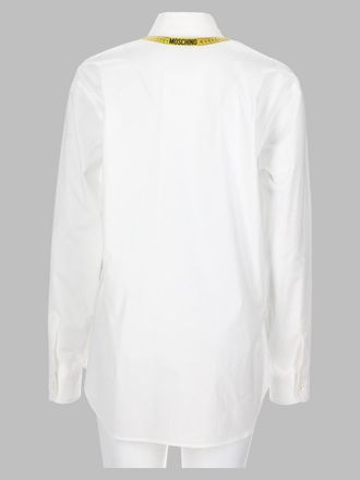 Moschino Tailoring Tape Print Cotton Shirt - White