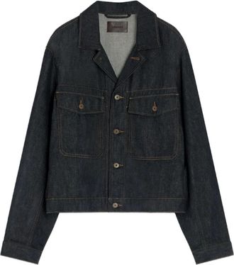 Christophe Lemaire Giacca denim con tasche applicate - Nero