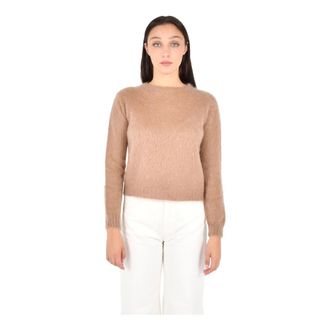 Max Mara Sweaters Beige - Dames - Ronde hals truien - Beige - L - Wol - Truien & Vesten