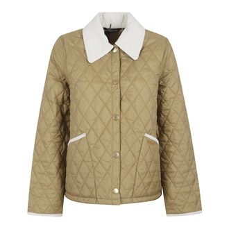 Barbour Winter Jackets, female, Beige, Size: XS Icons Cropped Liddesdale Quilted Jacket