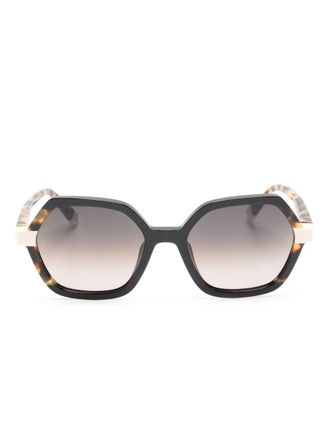 Etnia Barcelona Occhiali da sole geometrici con logo inciso - Nero